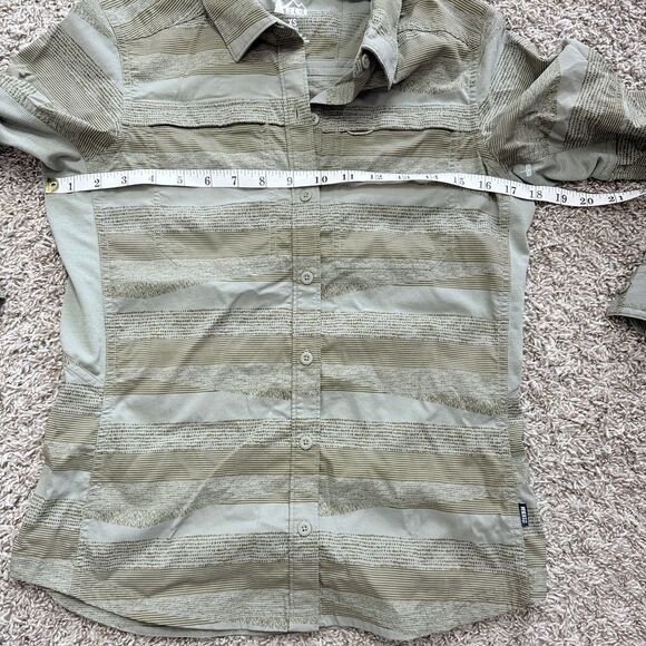 REI Green Striped Button Up Shirt - Picture 3 of 6